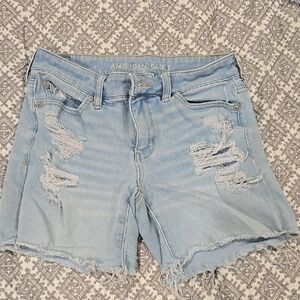 American Eagle Outfitters Blue Jean Shorts Distressed Style